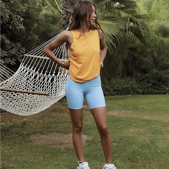 NWT Bandier x Sincerely Jules The Bryn 7" Biker Short Bluebell/ Sky Blue - Picture 11 of 12